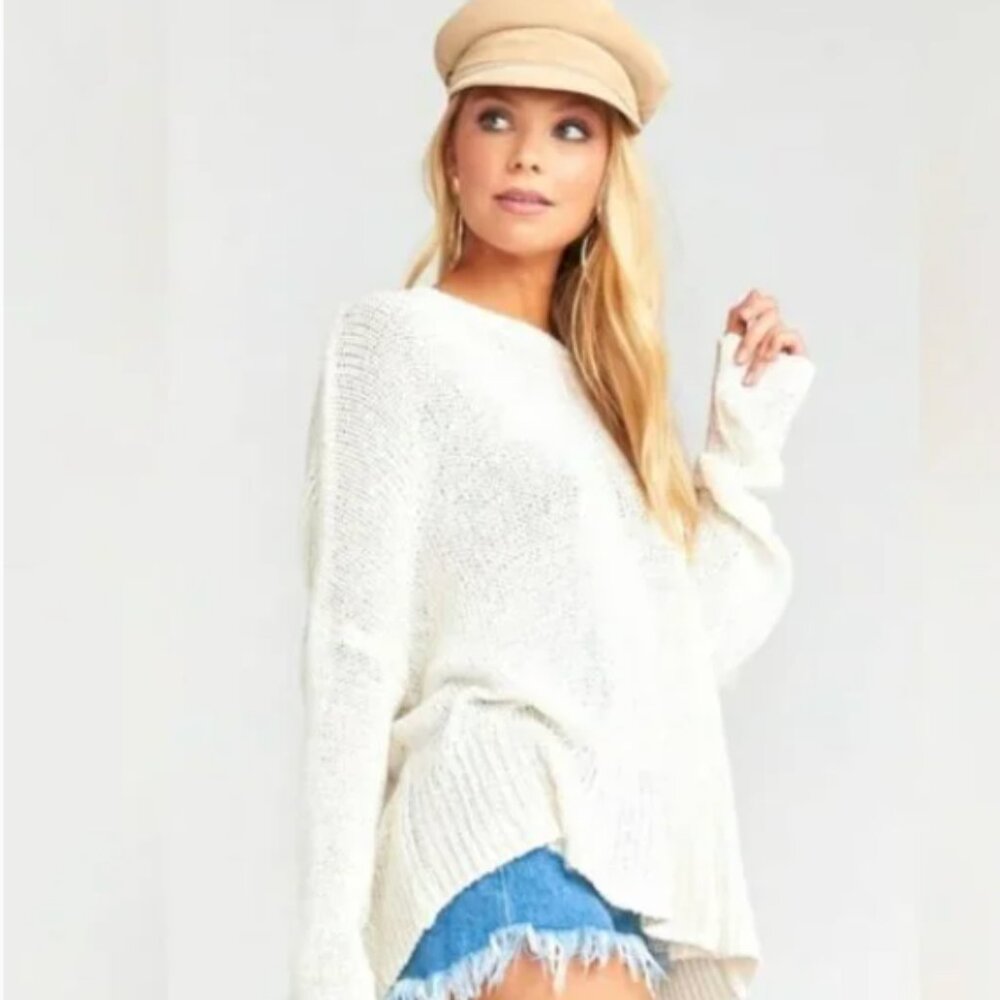 Show Me Your MuMu Women's Oversized Anya Sweater Cream Knit